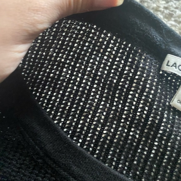 LACOSTE black crochet t shirt - Picture 3 of 7
